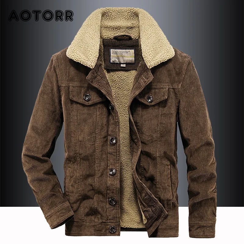 

Мужская Флисовая Куртка на пуговицах, с воротником с лацканами