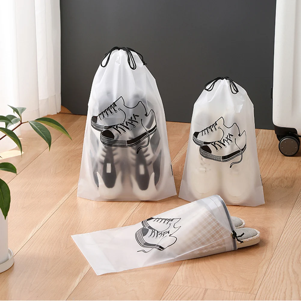 

1pcs Transparent Drawstring Storage Bag Clothes Underwear Shoes Organizer Pouch Travel Toiletries Cosmetic Cartoon Storage Bag