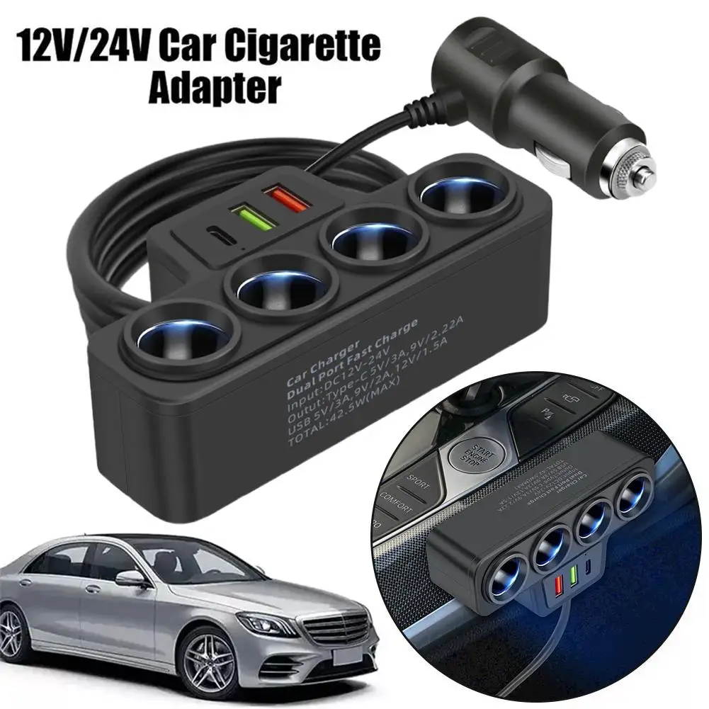 Зарядное устройство Usb 12 В/24 В для автомобиля qc3.0 + pd3.1a