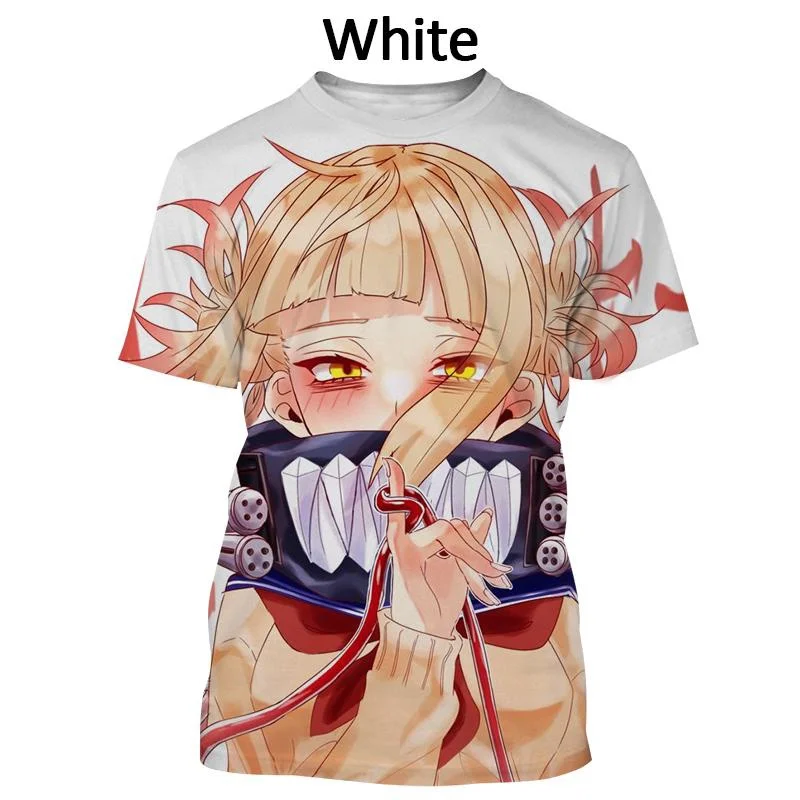 

Himiko Toga 3d Printed T-shirt Hot Sale My Hero Academia Anime Short-sleeved Beautiful Girl Top