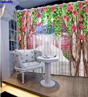 Beautify Blackout 3D Curtains rose Design expand the space roman Curtains For Living room 3D Bedroom Kids room Window Curtain