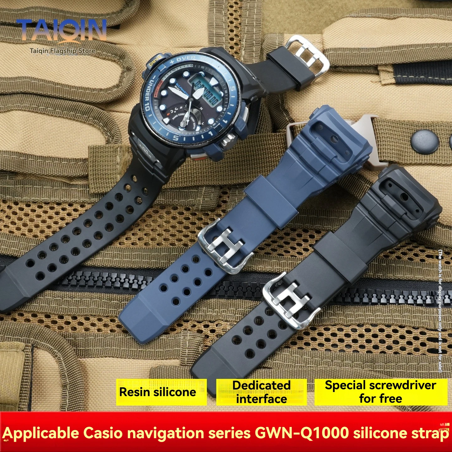Фото Ремешок из мягкой силиконовой смолы GWN Q1000 для часов Casio G-Shock 5477 GWN-Q1000, водонепроницаемый сменный ремешок для часов №1