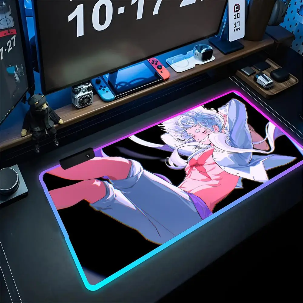 Luffy One Piece Mouse Pad game RPG 40x90cm Mat Gaming Mousepads LED Keyboard Mats Luminous Desk Pads For PC