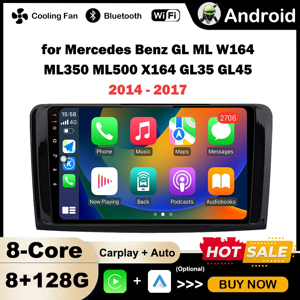 9-дюймовый Автомобильный Мультимедийный Плеер С Ос Android Для Mercedes Benz Gl Ml W164 Ml350 Ml500