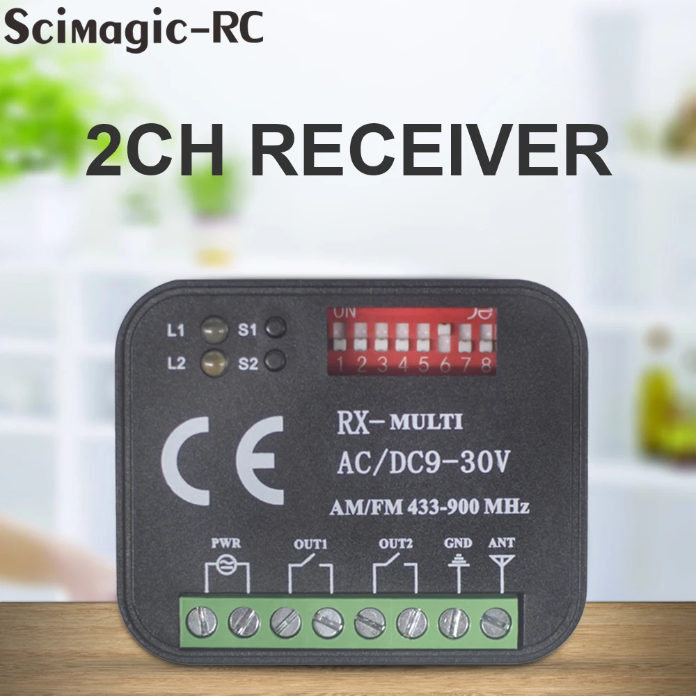 

Remote Control Switch Receiver 433MHz 868MHz 390 MHz RX Multi-frequency Receiver AC/DC 9-30V 433-900MHz For Garage Gate Door