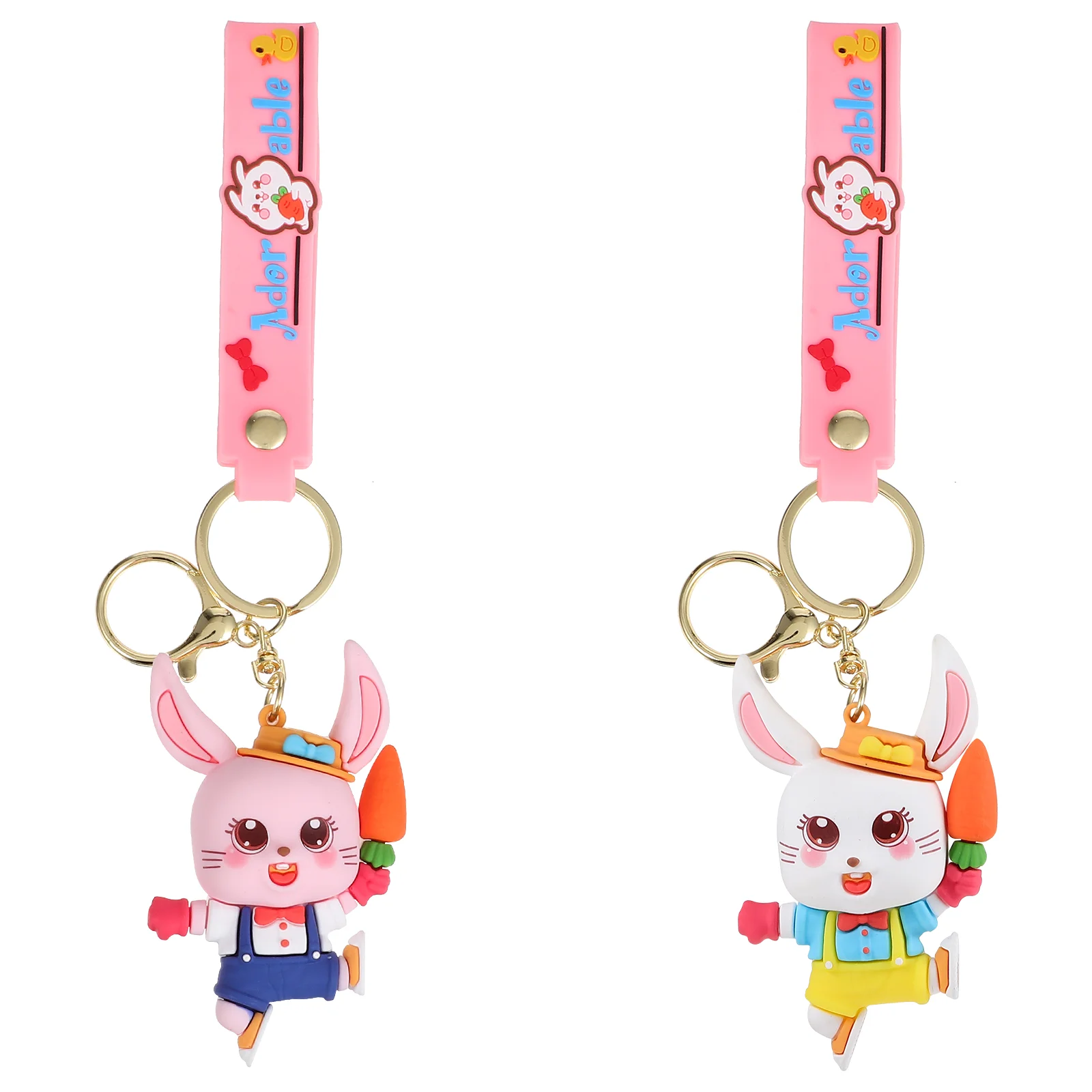 

2 Pcs Bunny Pendant Key Holder Bunny Keychain Car Key Holder Bunny Charms Gifts Car Key Chain Festive Women Keychains Backpacks