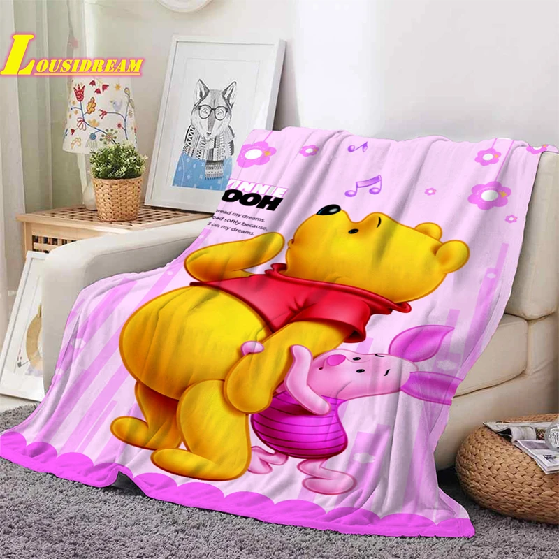 

Winnie the Pooh Blanket Cartoon Anime Blanket Soft Air Conditioning Blanket Children Warm Blanket Sofa Bedding Car Blanket