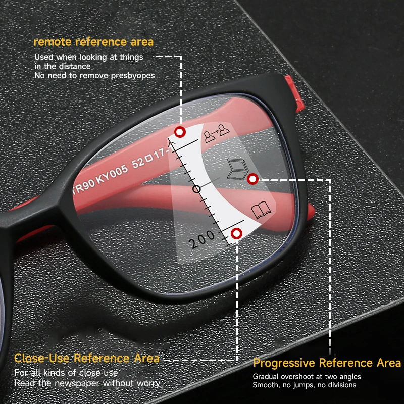 Очки Elbru для чтения с мультифокальными линзами мужчин и женщин ультралегкие