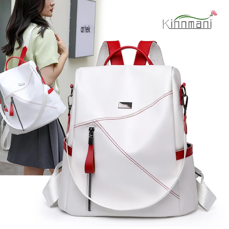 

Women's Leather Backpacks High Quality Colorblock Casual Schoolbag Korean Version Large Capacity Ladies Single Shoulder Backpack