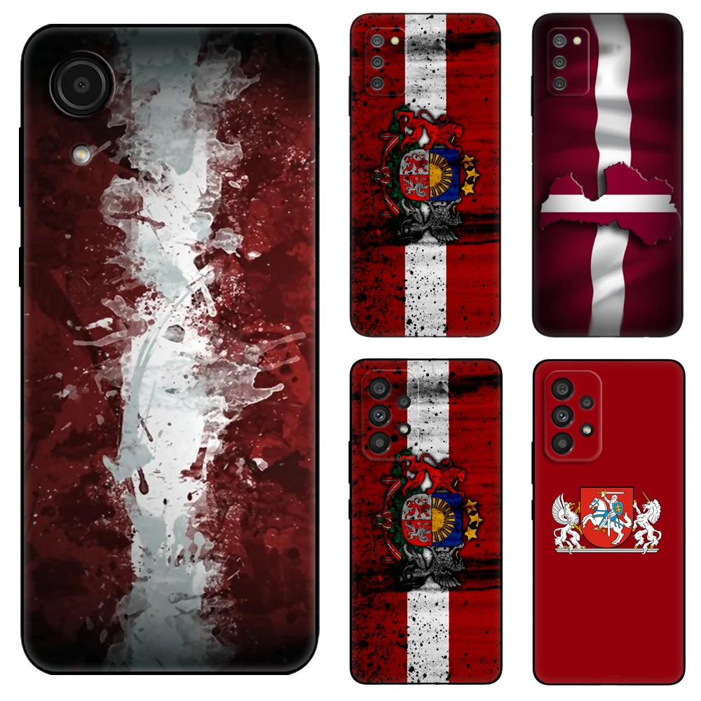 

Latvia Lithuania Flag Black Tpu Case For Samsung Galaxy A03 SM-A035 A03 Core A03S A13 A23 LTE A33 A53 A73 4G 5G