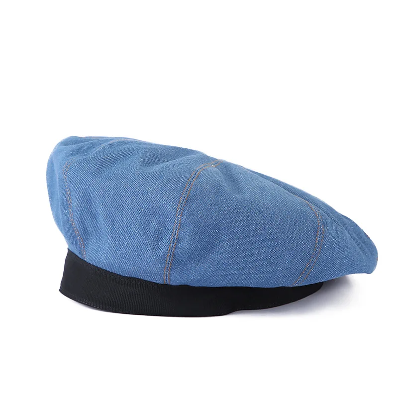 

Beret Cap Women Spring Denim Durable Painter Hat Accessory For Outdoors Autumn