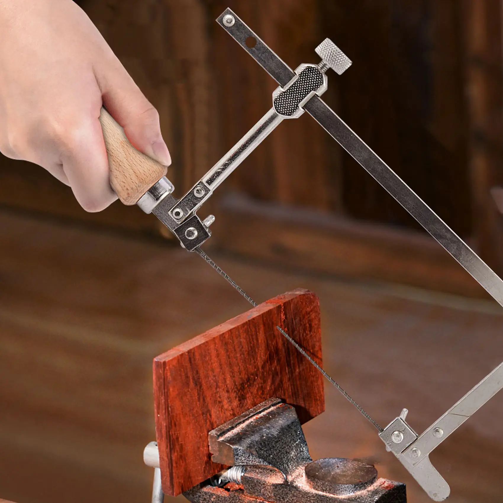 Профессиональная Регулируемая пила лук деревянная ручка Ювелирная рама ручные