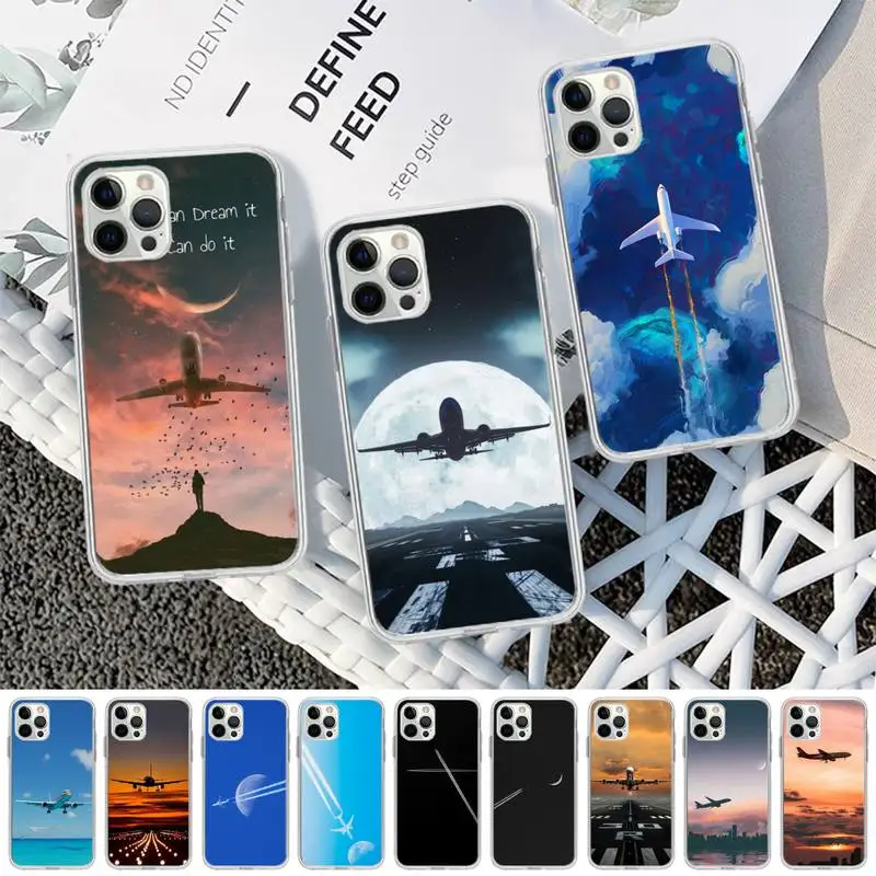 

Aircraft Plane Airplane Phone Case for iPhone 13 12 mini 11 pro Xs max Xr X 8 7 6 6s Plus 5s cover