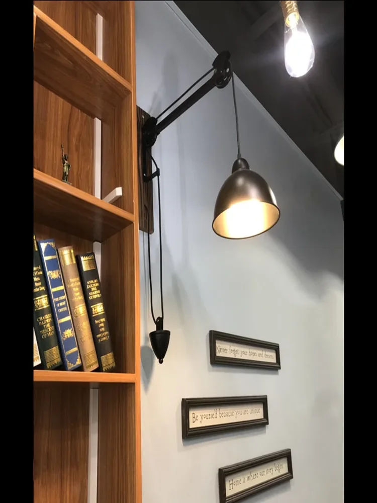 Американский винтажный железный чехол шкив лампы во французском стиле лофт