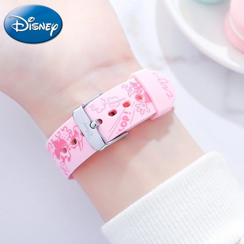 Disney Official Women Japan Quartz Wristwatch Micky Minnie Mouse Cartoon Graffiti Silicone Band Lady Girl Youth Student Clock enlarge