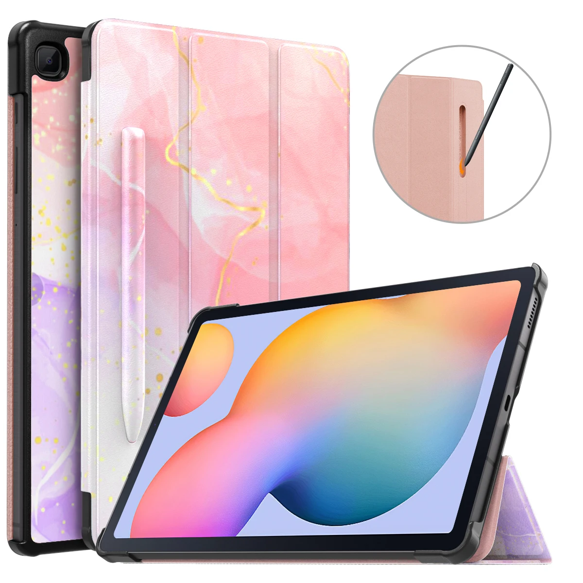 

Slim Tri-Fold Cover with Auto-Wake Sleep&amp Pen Holder Tablet case