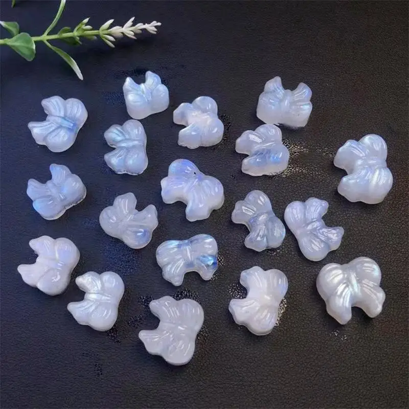 

5pcs Natural Blue Moon Stone Bowknot Cute Carving Crystal Crafts Energy Gemstone DIY Pendant Healing Jewelry Gift 13-17mm