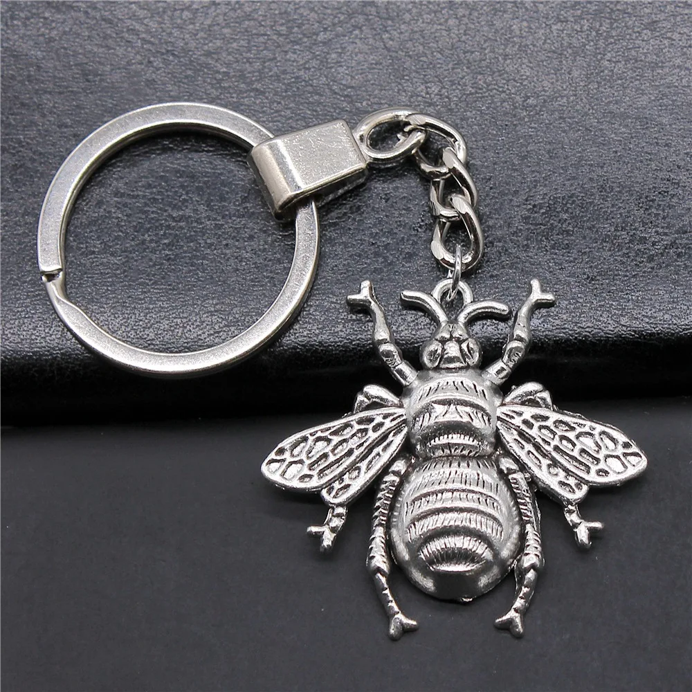 Мужской брелок DIY металлический держатель цепь винтажный 2 цвета 40x38 мм пчела