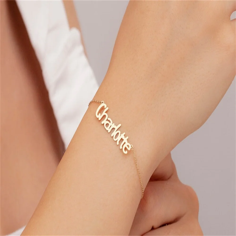 

Custom Couple Name Bracelet Personalized Stainless Steel Best Friend Bracelets Baby Girl Personalized Valentines Day Gift