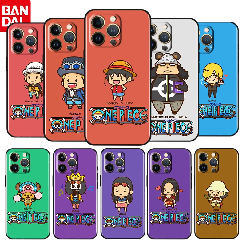 

One Piece Anime Cute For Apple iPhone 13 12 11 Pro Max Mini XS Max X XR 6 7 8 Plus 5S SE2020 Soft Black Phone Case Fundas Coque