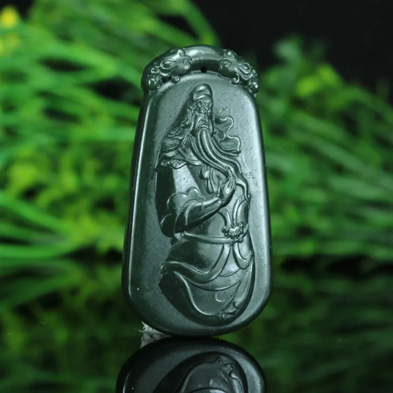 

Certificate of Authenticity 100% Pure Natural HeTian Jade Hand-carved GuanGong Pendants Necklaces Men or Women Amulets