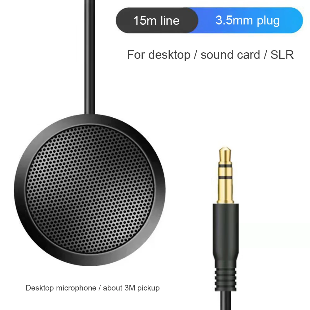 

Desktop USB/3.5mm Conference Microphone 360° Omnidirectional Pickup Computer Condenser Mic Plug-and-Play for Laptop PC/Sound Car