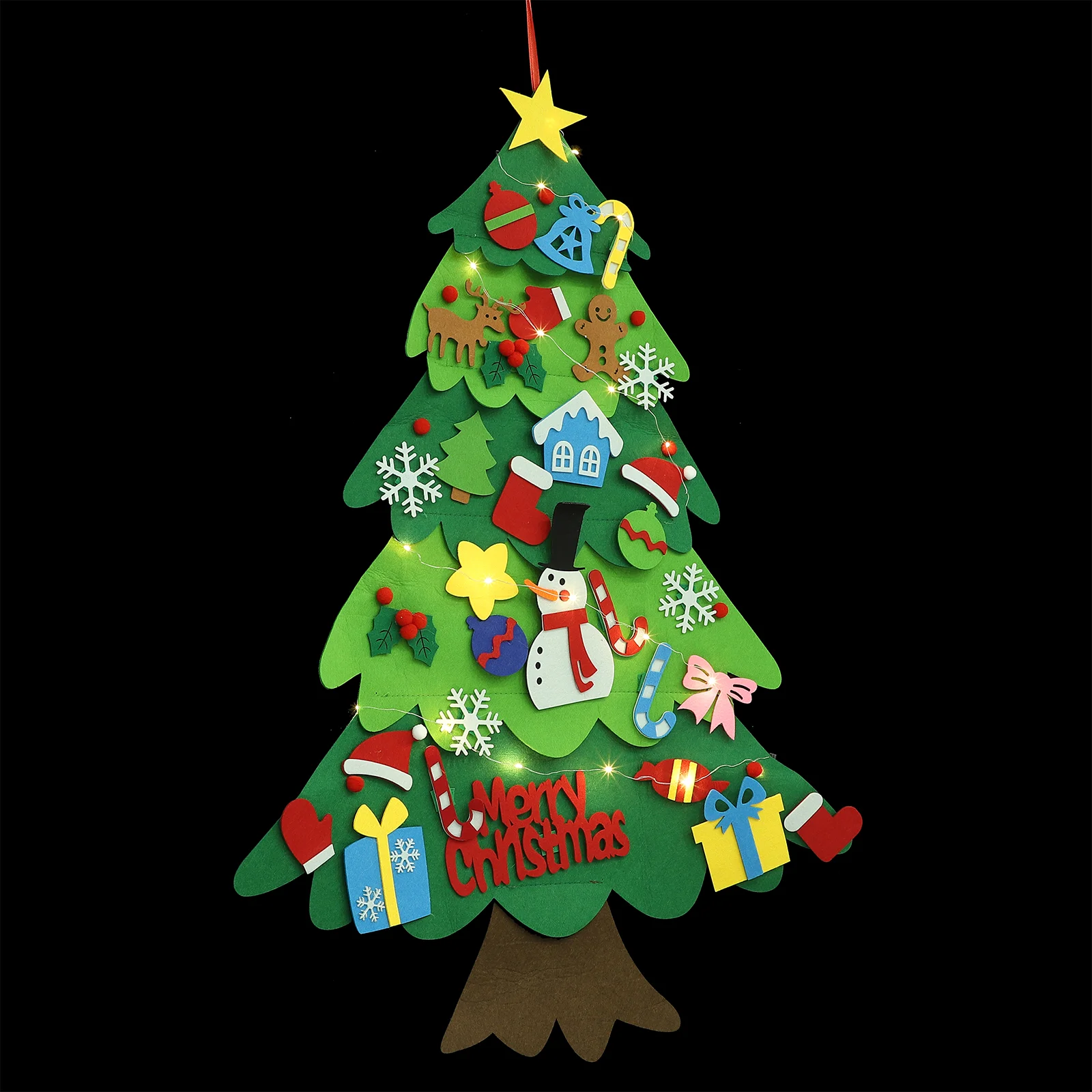 

Felt Christmas Tree Wall Hanging Gifts DIY Decor Kids Artificiales Para