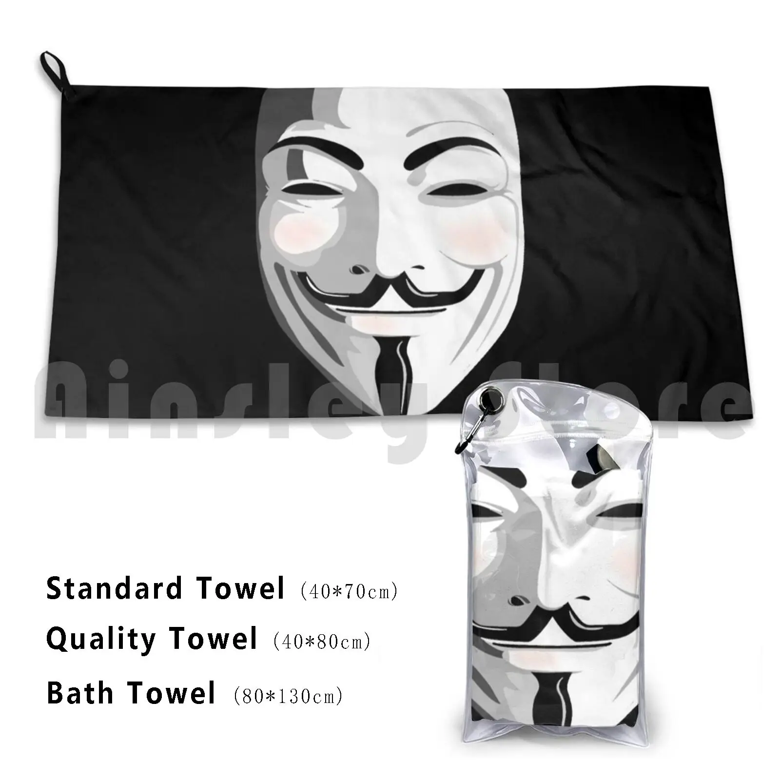 Банное полотенце Гай Фокс Пляжная подушка бак атена райот Альфа анонимный