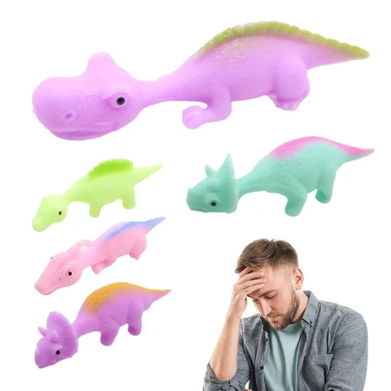 

Dinosaur Finger Toys Stress Relief Catapult Toys for Birthdays Dinosaur Shape Sticky Toys Slingshot Playing Catapult Game supply