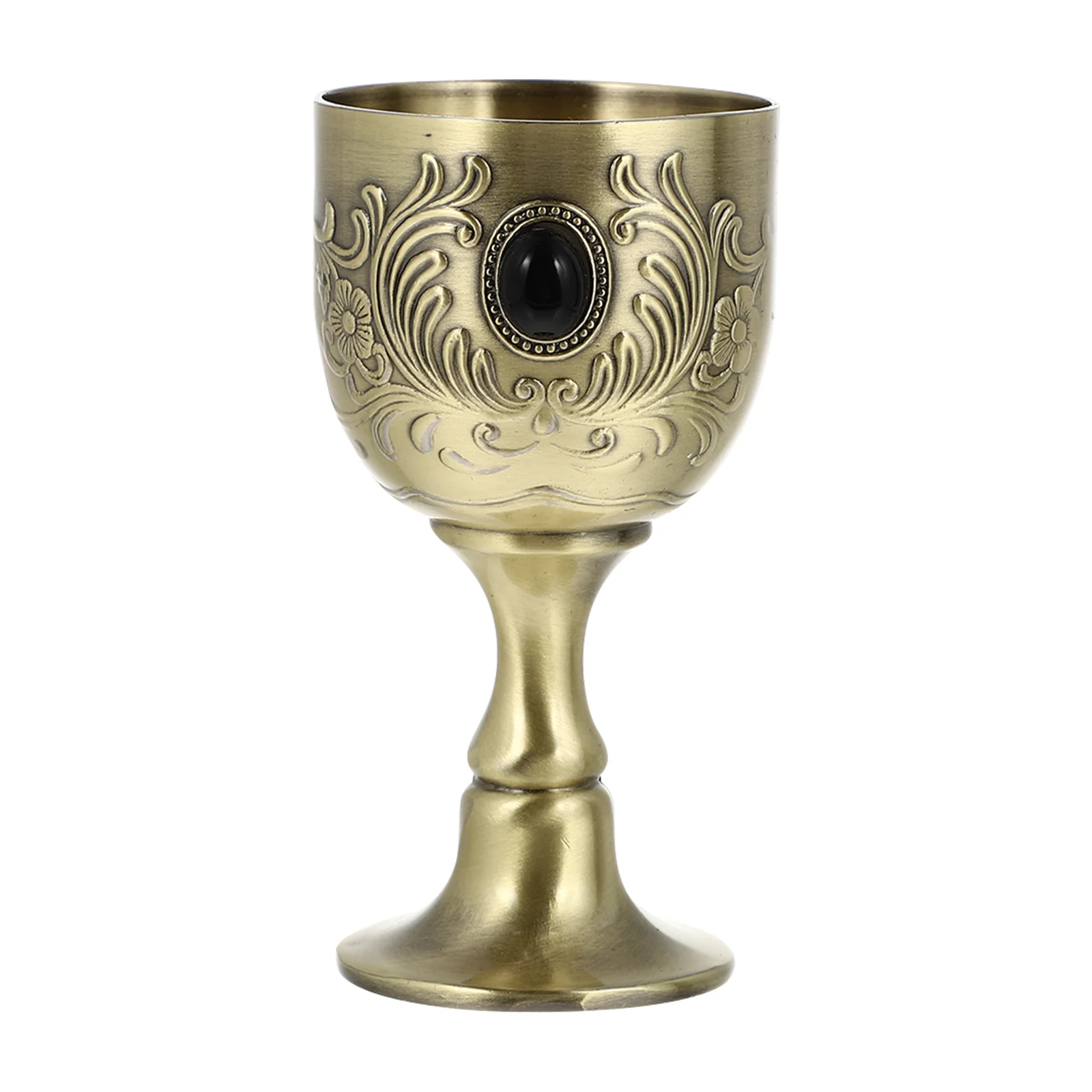 

Retro European Glass Martini Tumbler Metal Chalice Embossed Cup Gothic Goblet Zinc Alloy Hand Blown Glasses