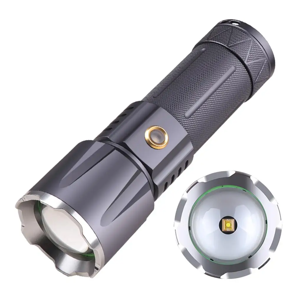 

30w Outdoor Led Mini Flashlight 1800-2000 Lumens 5 Levels Telescopic Zoom Aluminum Alloy Torch Spotlight