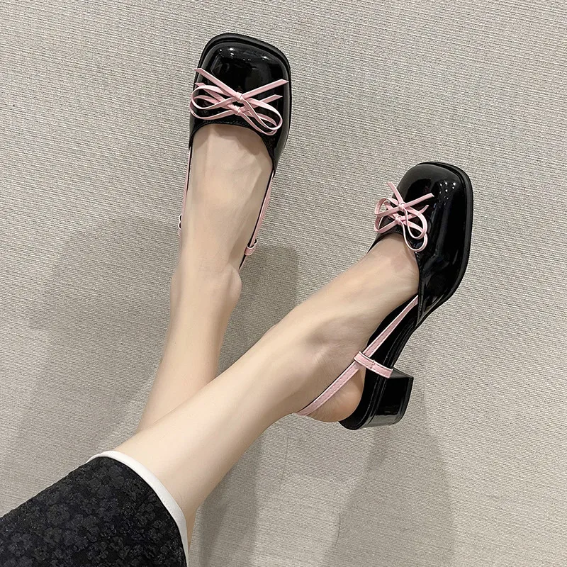 

Beige Heeled Sandals Buckle Strap Shoes Closed Toe 2022 Women's Mary Jane Med Black Fashion New Clear Summer Bow Comfort Block G