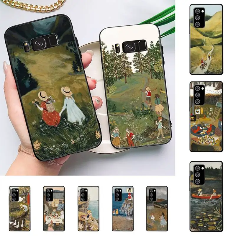 

Cartoon Scenery Girl Phone Case for Samsung A51 A30s A52 A71 A12 for Huawei Honor 10i for OPPO vivo Y11 cover