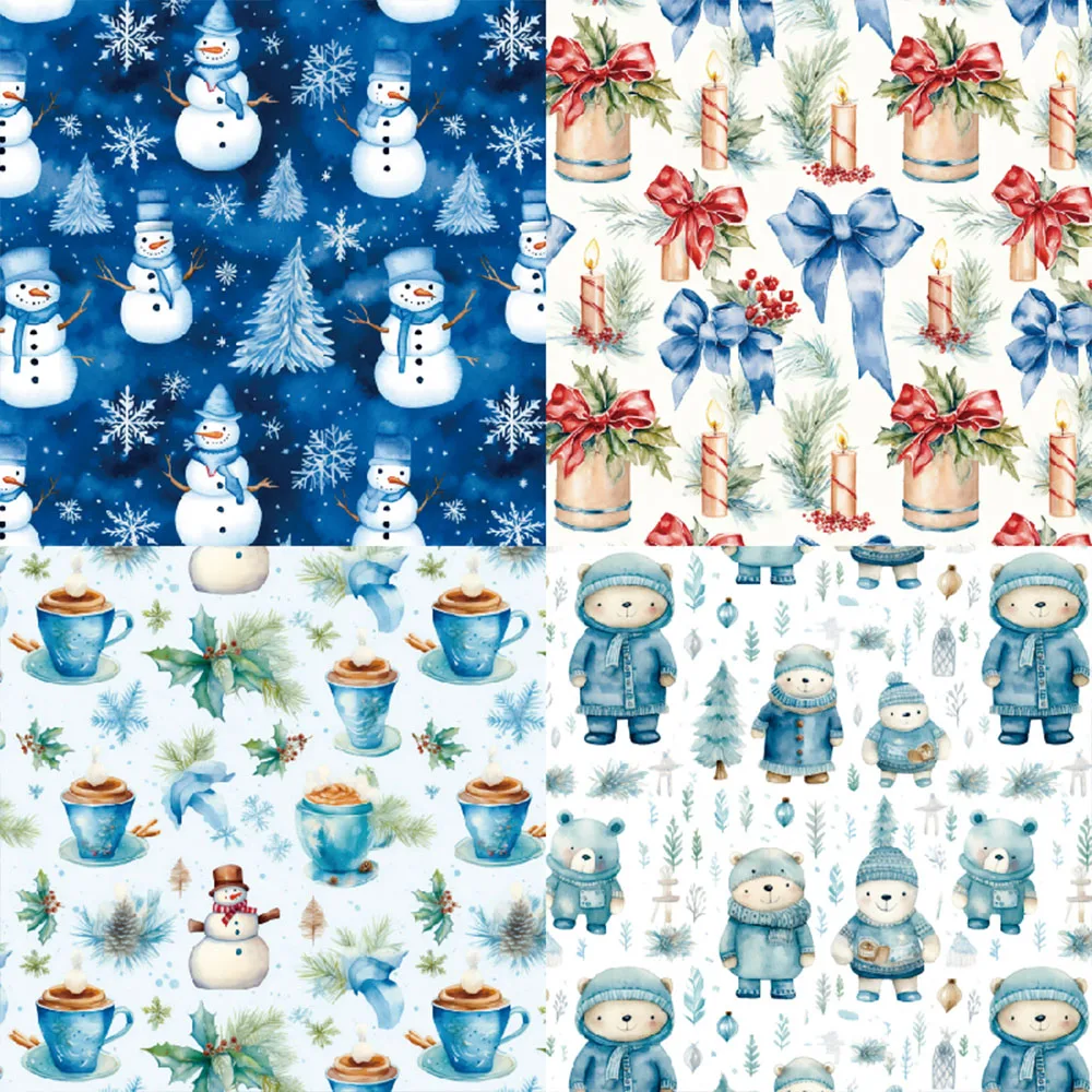 KSCRAFT 24 листа синий снеговик бумажный пакет для сделай сам Скрапбукинг открытки