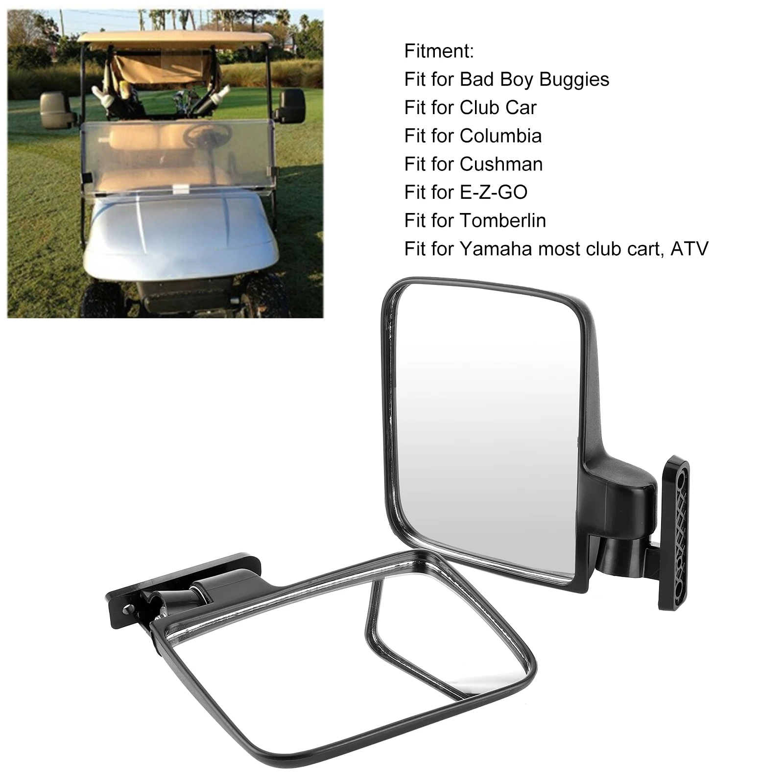 2шт Зеркала для клубной тележки боковые двери Вид сзади Аксессуары внешней
