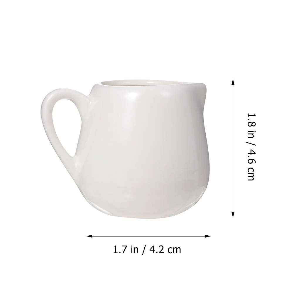 

White Ceramic Creamer Pitcher: 4Pcs 100ml Coffee Creamer Pitcher with Handle Sauce Serving Pitcher Creamer Jug for Kitchen
