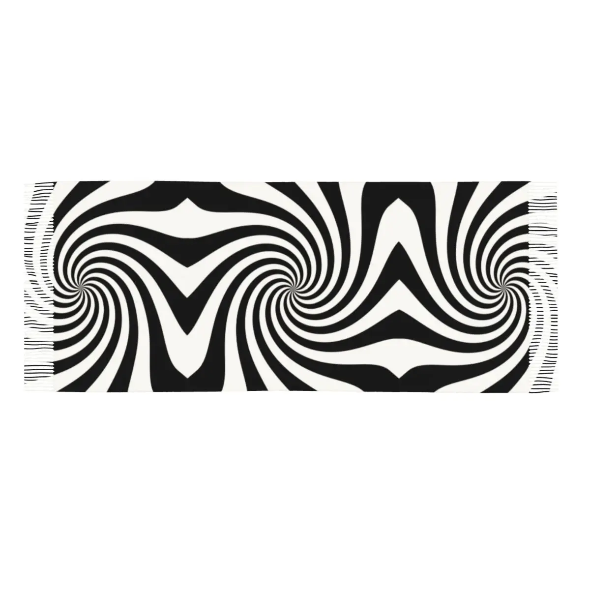 Белый и черный шарф со звездами женский длинный зимне-осенний теплый шаль с