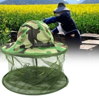 camouflage anti mosquito bee bug mesh hat protect head face mask net for fishing hunting hiking walking