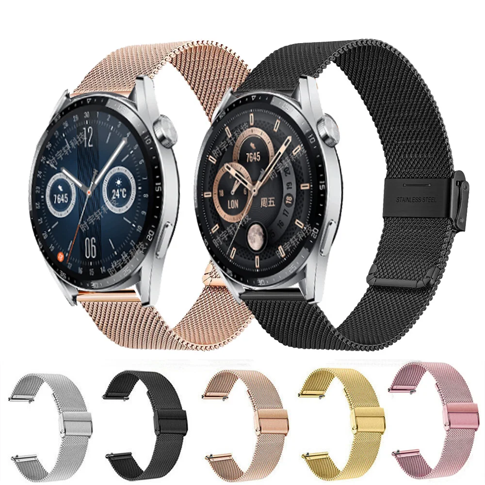 

Ремешок «Миланская петля» для Huawei Watch GT 3 46 мм 42 мм, деловой браслет для Huawei GT 2 GT3 Pro/2E/Runner/Honor Magic 2, ремешок для часов