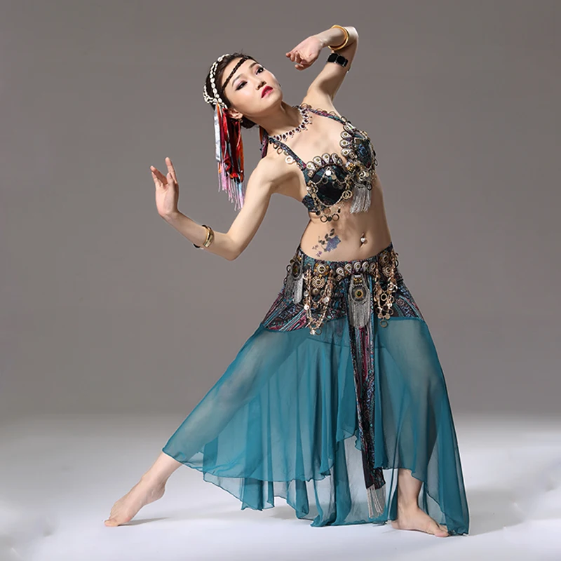 Этнический костюм для Танцев Живота винтажный выступлений Женская юбка одежда