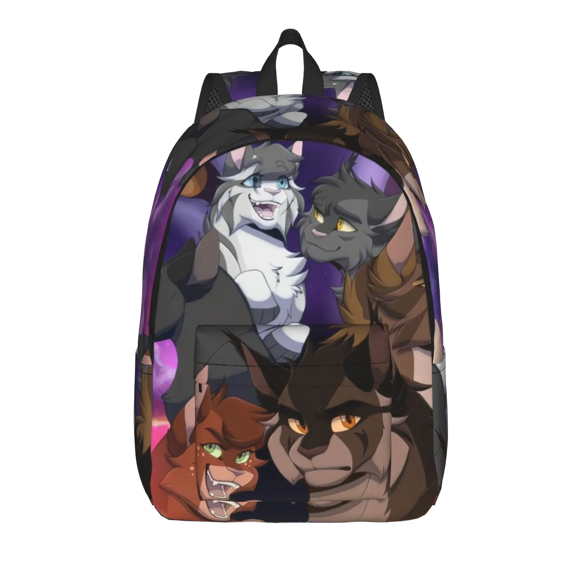 Фото Рюкзак W-Warriors W-Warrior Cats, походные рюкзаки для женщин и мужчин, школьные сумки с ярким узором, повседневный рюкзак №1