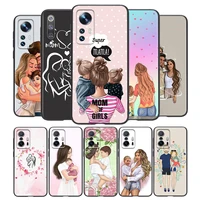 mom dad baby family silicone cover for xiaomi mi 12 11i 11t 11 10i 10t 10 9 9t se lite pro ultra hypercharge phone case