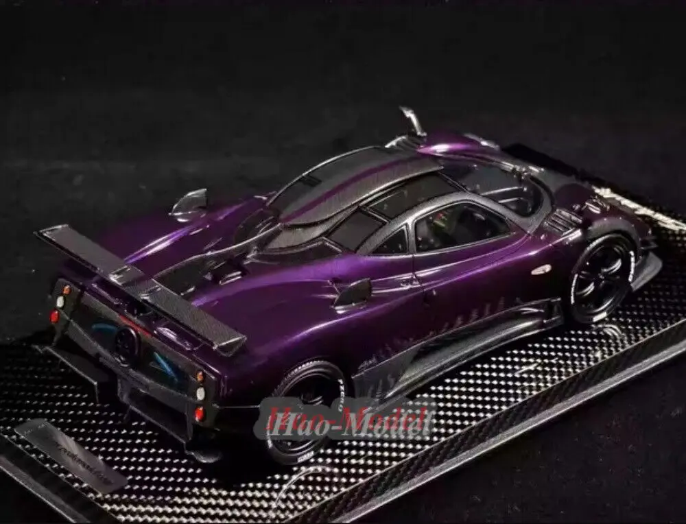 Фото Peako 1/18 для Pagani Zonda 760LH Limited, литая под давлением модель автомобиля, имитация игрушки, подарки на день рождения, коллекция для хобби, фиолетовый №3