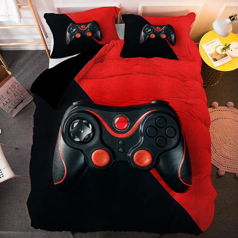 

Modern Technology Trends Gamer Bedding Set for Adult Kids Gamepad Comforter/ Duvet Cover Hippie Nordic Polyester Quilt Cover