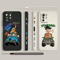 anime dragon ball dbz for xiaomi redmi note 11 11s 10 10s 9 9s 9t 8 8t 7 5 pro 4g 5g liquid left rope phone case cover coque