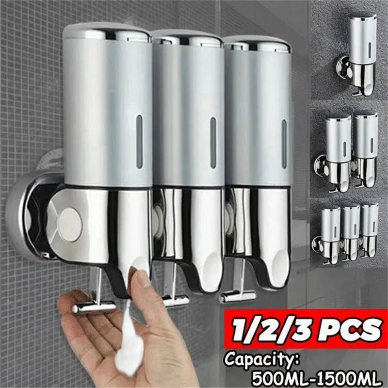 

Wall Mount Bathroom Shower Shampoo Soap Device Bottle Dispenser Box Hand Sanitizer Shower Liquid Dispenser Bathroom Accessories