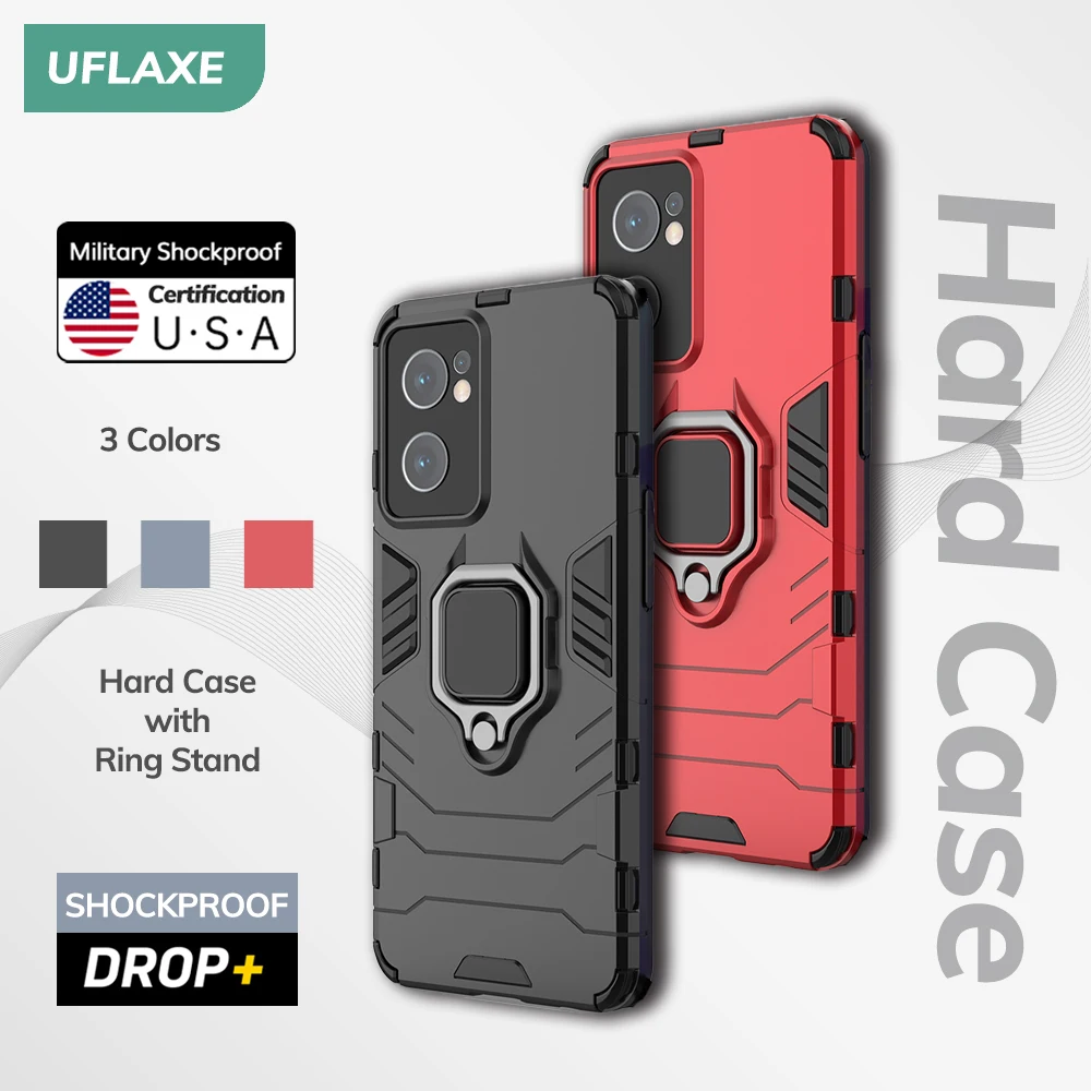 Enlarge UFLAXE Original Shockproof Case for OnePlus Nord CE 5G / Nord CE 2 / Nord CE 2 Lite 5G Back Cover Hard Casing with Ring Stand