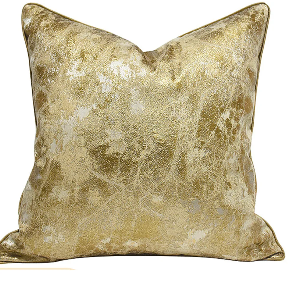 Современный Роскошный чехол для подушки цвета шампанского золотистый 50x50