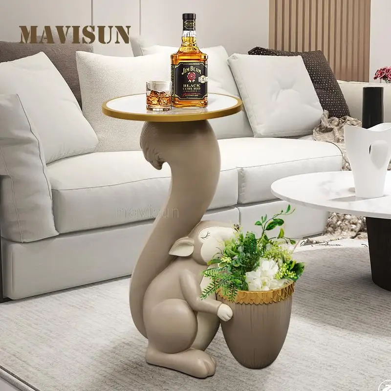 

Large-Scale Floor-To-Ceiling Squirrel Shape Ornaments Light Luxury Living Room Tray Multi-Purpose Muebles Home Furniture FGM
