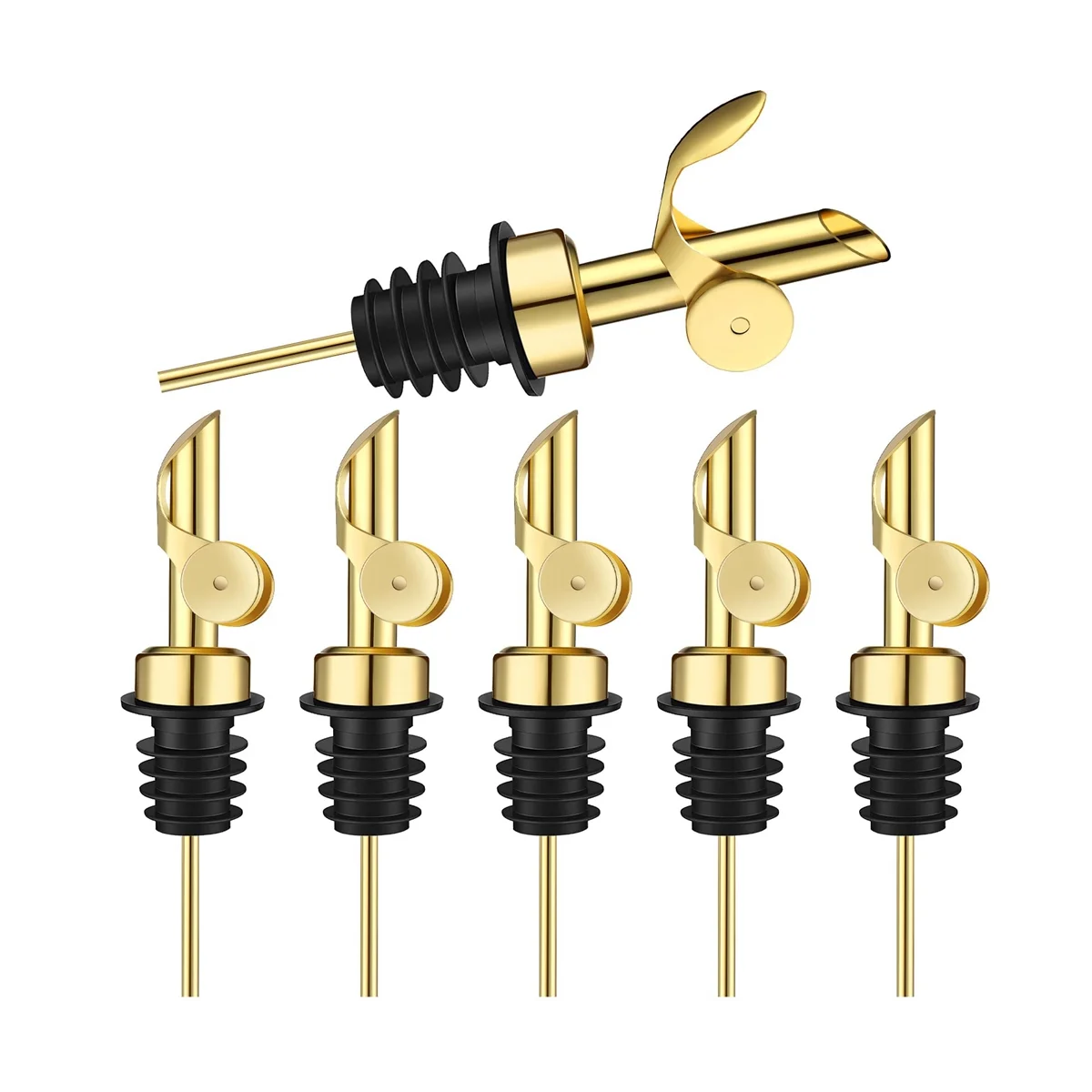 

6 шт., Утяжеленные бутылки для ликера из нержавеющей стали (золотые)